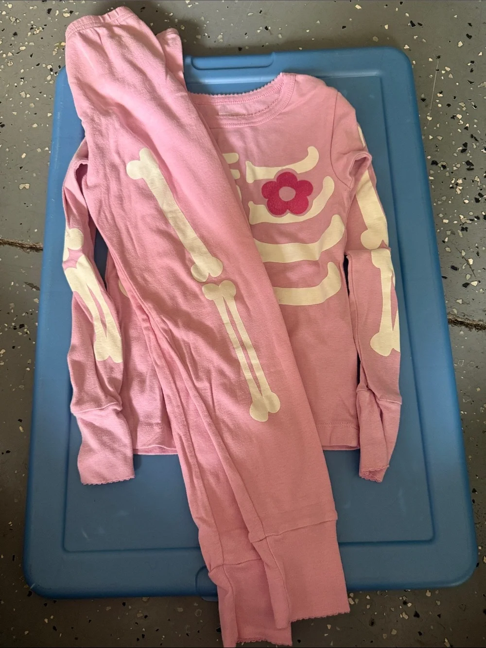 OshKosh B'gosh Pink Skeleton Pajama Set with Flower Accent